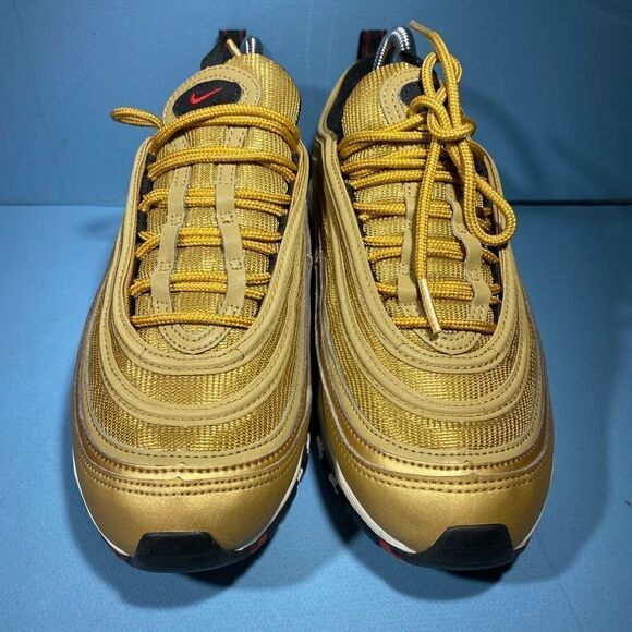 2018 Air Max 97 OG QS GS Metallic Gold 918890-700 Size 6,5Y - Picture 3 of 7